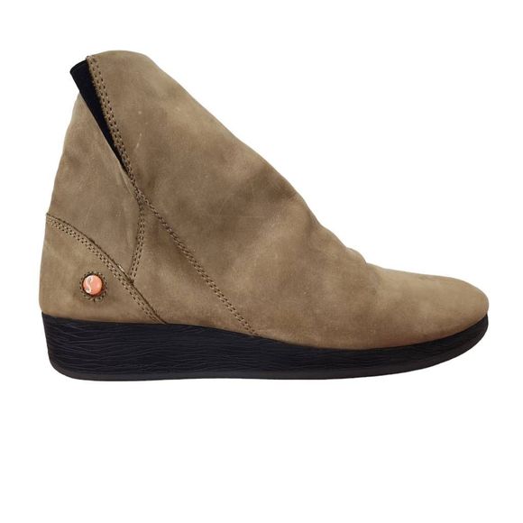 Softinos Taupe Leather Ankle Boot Size 7 Fly London Boots - Picture 1 of 9